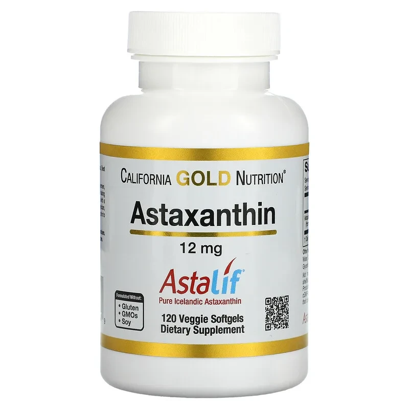 California Gold Nutrition, астаксантин, чистий ісландський продукт AstaLif, 12 мг, 120 таблеток