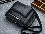 Класична шкіряна чоловіча сумка планшетка через плече Banzu, фото 2