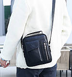 Класична шкіряна чоловіча сумка планшетка через плече Banzu, фото 3