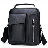 Класична шкіряна чоловіча сумка планшетка через плече Banzu, фото 4