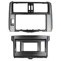 Переходная рамка Lesko 2 DIN Toyota Land Cruiser Prado 2010 Черно-серебристый (9310-37867) z18-2024