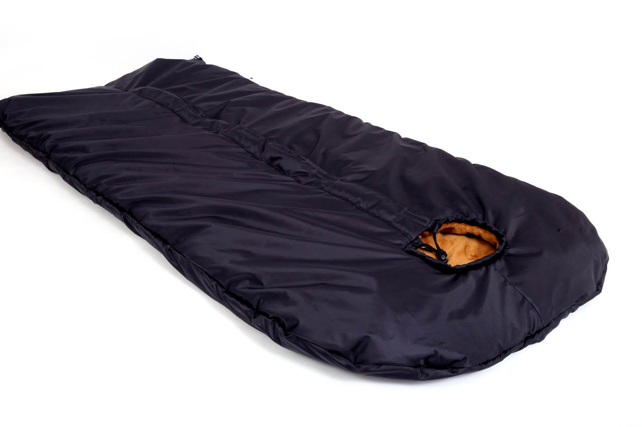 Спальний мішок  хутром  -25°C (утеплювач 400г) 220 см ззимовий Чорний