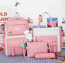 Оригінальний набір для школярки 4в1, Рюкзак, сумка, сумочка, пенал, фото 4