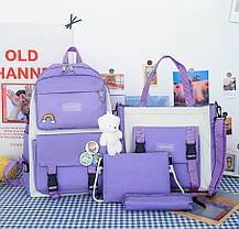 Оригінальний набір для школярки 4в1, Рюкзак, сумка, сумочка, пенал, фото 3