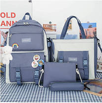 Оригінальний набір для школярки 4в1, Рюкзак, сумка, сумочка, пенал, фото 2