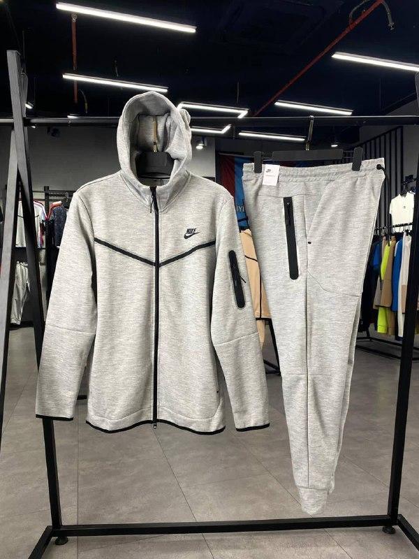 Спортивний костюм Nike Tech Fleece сірий / Сіра спортивна кофта на ...