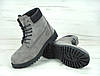 Зимові жіночі черевики Timberland boots Grey (Сірі) Взуття Тімберленд Турція високі зима натуральний нубук хутро утеплені, фото 3