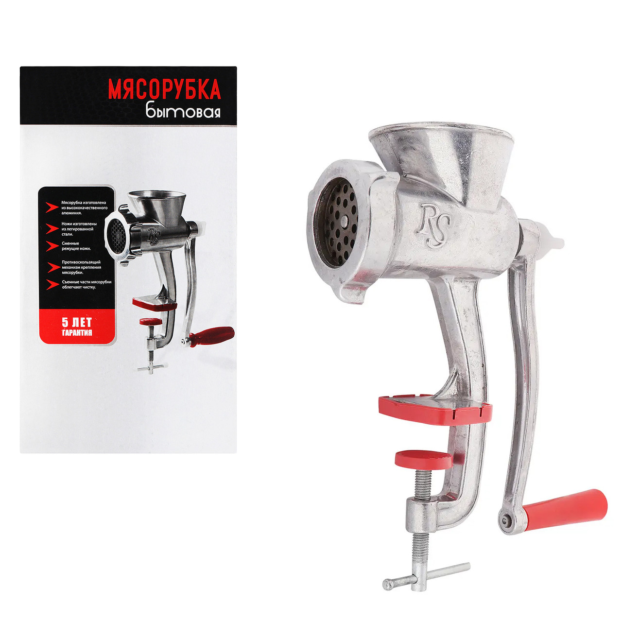 М'ясорубка ручна в коробці Харків RS-101 33 кг/год з круглим горлом