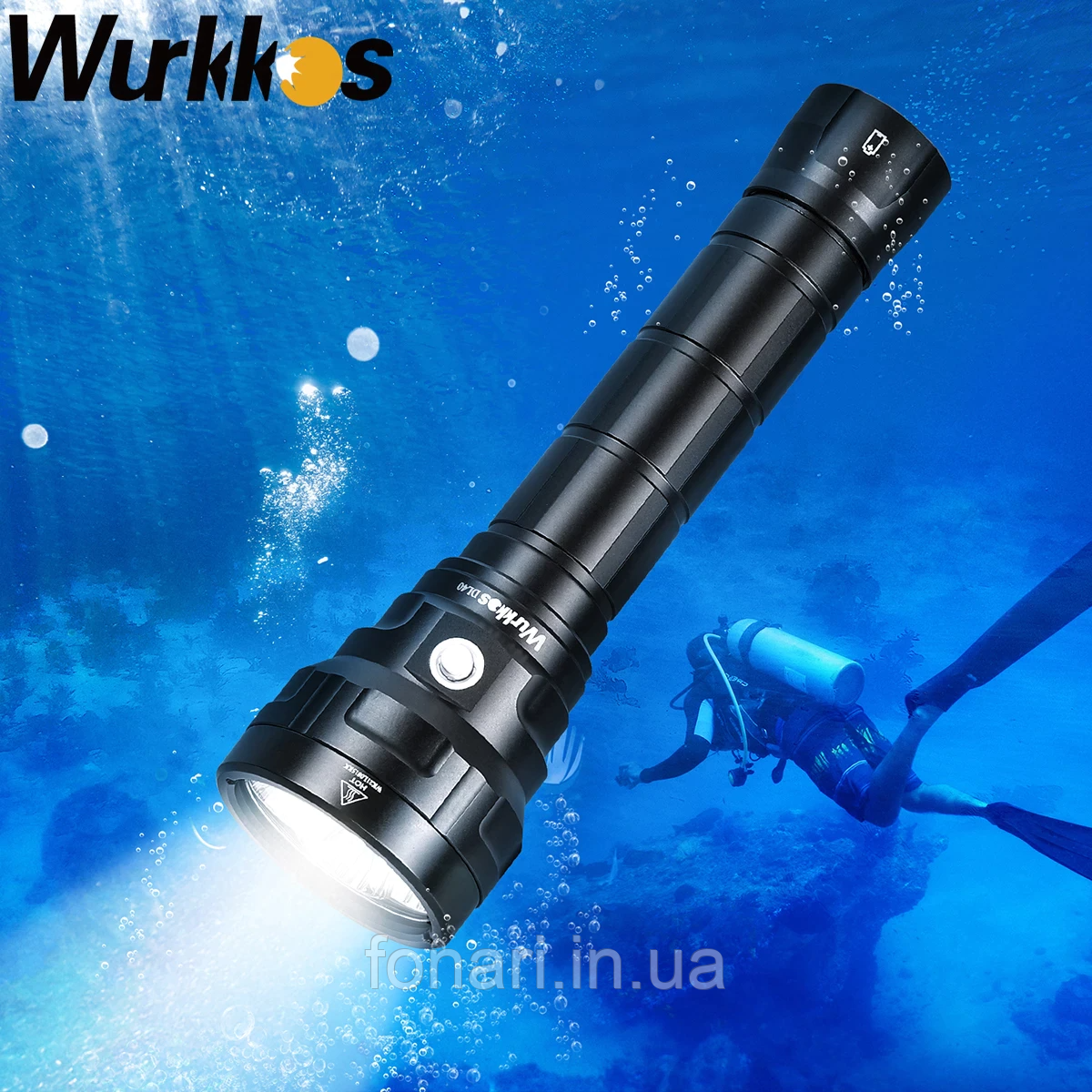 Підводний ліхтар Wurkkos DL40 4xSamsung LH351D 5000K, 2x26650/18650 Li-Ion, 5000 люменів (для дайвінгу)