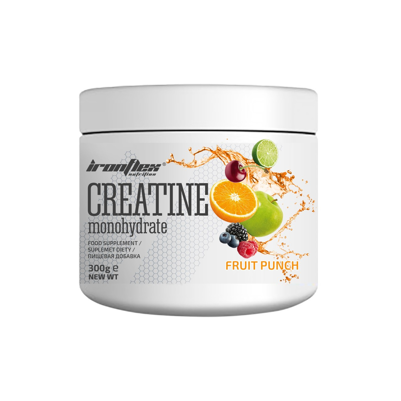 Креатин моногидрат IRON FLEX CREATINE 300 грам смак рожевий лимонад