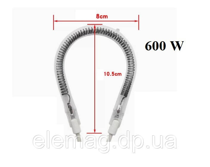 600 W Нагрівальна лампа 8 см із вуглецевого дроту