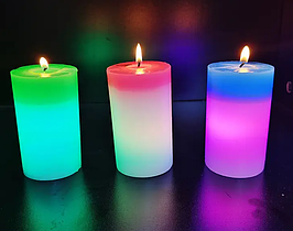 Свічка воскова Led хамелеон Candle Magic змінює колір (magic 7)