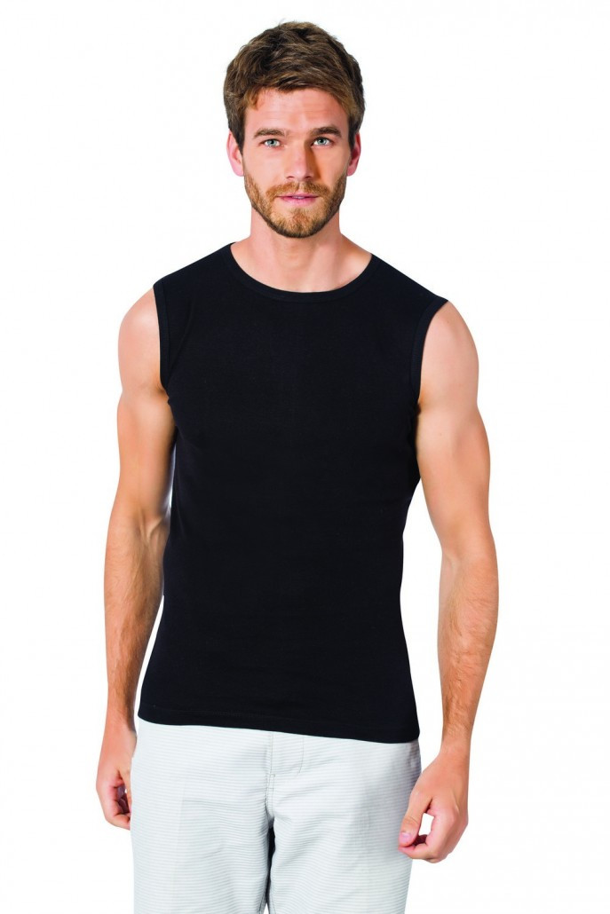 Чоловіча футболка без рукавів чорного кольору