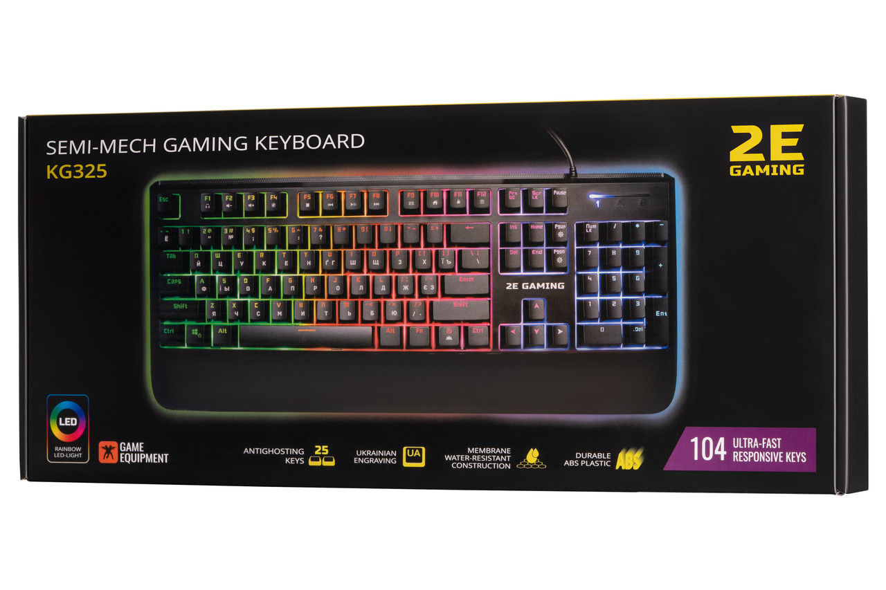 2E Gaming Клавіатура ігрова KG325 LED USB Black Ukr