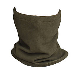 Флісовий бафф із затяжкою зимовий теплий Олива. Шапка-баф фліс