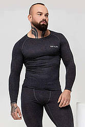 Чоловіча термофутболка довгий рукав із 35% вовни Totalfit TMR1-V9 сіра