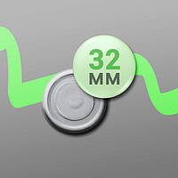 Магніт круглий неодимовий металевий закатний на замовлення діаметр 32 мм, від 10 шт, однаковий малюнок