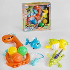 Гра для ванни 77016 (30) "Морські мешканці", 3 м'ячики, 3 заводні іграшки, кільце, в коробці, фото 1