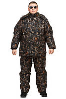 Зимний камуфлированный, дышащий костюм "Темный лес" -30* (мембрана ворса Алова / холлофайбер) 44-66