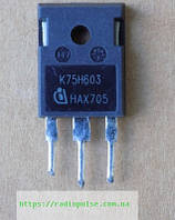 IGBT-транзистор K75H603 ( IKW75N60H3 ) оригинал демонтаж , TO247