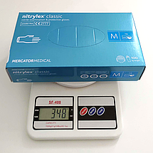 Нітрилові рукавички Nitrylex, щільність 3 г. - Classic - Блакитні (100 шт), фото 5