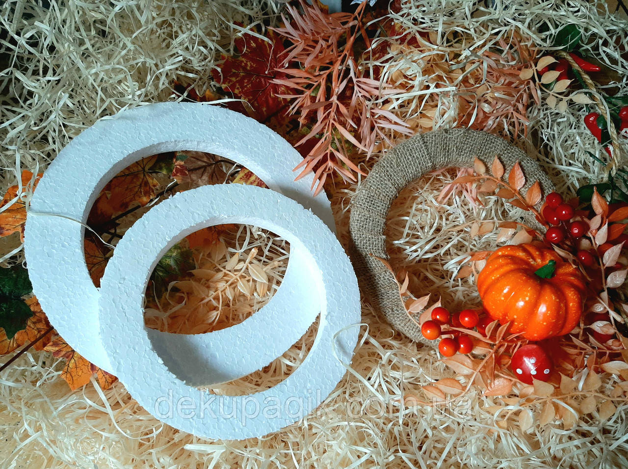 Кільце з пінопласту 12*2см, пласке, фото 1