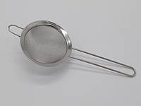 Сито друшляк маленьке кухонне кругле нержавійка з широкою окантовкою густе D 12 cm L 30 cm IKA SHOP