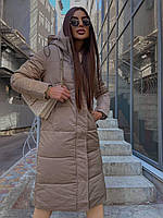 Зимняя тёплая женская куртка холофайбер Цвет: хаки, беж, черный Размеры 42,44,46