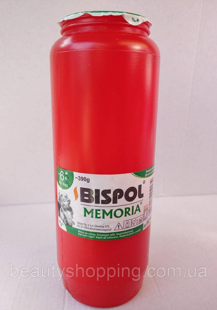 Свічка олійна вкладка для лампад 6 днів горіння Bispol Memoria Польща