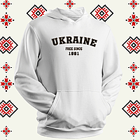 Патриотическое худи с надписью "Ukraine free since 1991"