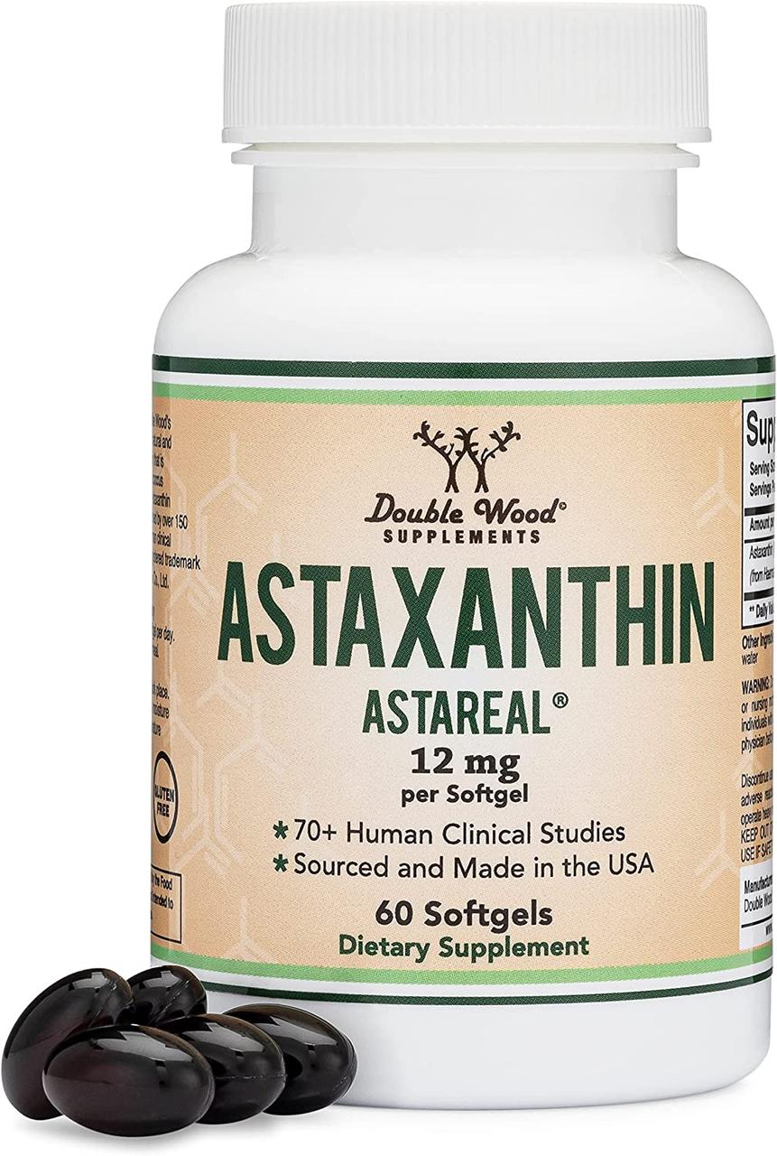 Double Wood Astaxanthin / Астаксантин антиоксидант 12 мг 60 капсул