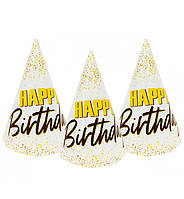 Колпачки на день рождения "HB confetti" (5шт.), высота - 15 см