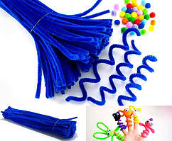 Декоративний пухнастий дріт темно Синій (за 1 шт) 30148-013