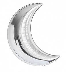 Повітряні кулі "Місяць", розмір 85 см, колір - срібло (металік)