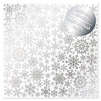 Ацетатный лист с фольгированием Silver Snowflakes 30,5х30,5 см