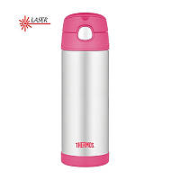 Thermos FUNtainer Дитячий термос з трубочкою 470мл, рожевий 120023