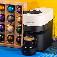 Кофеварка KRUPS Nespresso Vertuo Pop Coconut White XN920110, белая капсульная