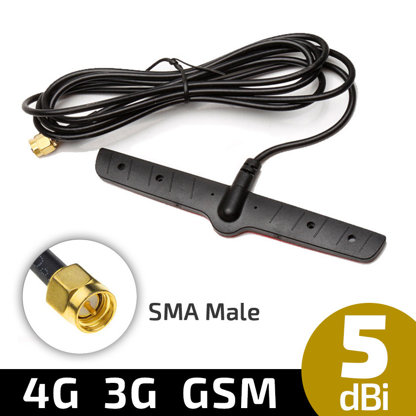 Антенна Автомобильная GSM 3G/4G/LTE 5dBi SMA Male Папа, Выносная 1.5 ...