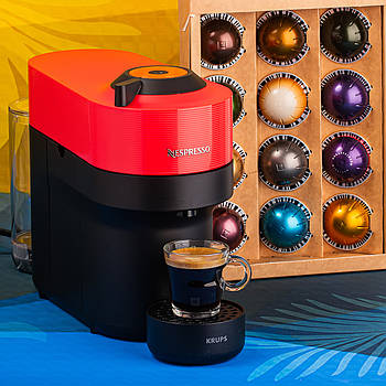 Капсульна кавоварка KRUPS Nespresso Vertuo Pop Pepper Red XN920510, червона капсульна