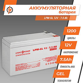 Акумулятор гелевий LPM-GL 12V - 7.5 Ah LogicPower 6562