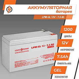 Акумулятор гелевий LPM-GL 12V - 7.2 Ah LogicPower 6561