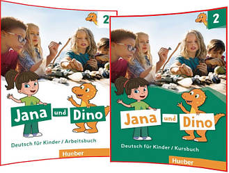 Jana und Dino. Kursbuch+Arbeitsbuch. 2. Комплект книг з німецької мови. Підручник+Зошит. Hueber