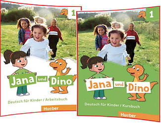 Jana und Dino. Kursbuch+Arbeitsbuch. 1. Комплект книг з німецької мови. Підручник+Зошит. Hueber