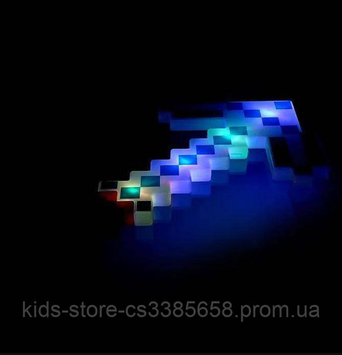 Кирка в стиле Майнкрафт, алмазная кирка (свет, звук) Minecraft оружие - фото 3 - id-p1700264739