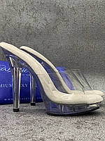Силіконові туфлі для виступів LIP США 36 розмір на платформі прозорі каблук для фітнес бікіні