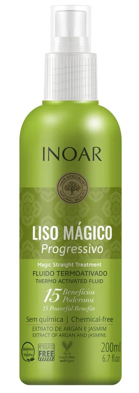 Inoar Liso Magico Progressivo Fluido Термозахист для волосся "Екстракт Аргани та Жасміну", 200 мл