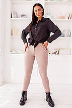 Жіночі облягаючі чорні лосини замш на дайвінгу розміри батал, фото 5