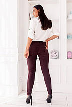 Жіночі облягаючі чорні лосини замш на дайвінгу розміри батал, фото 4