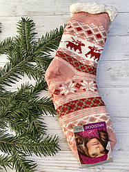 Шкарпетки жіночі з хутра, носки жіночі овчина,носки теплі, носки з овечої шерсті 35-38, 39-41 рожевий