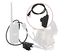 PTT адаптер перехідник до активних навушників для рації Baofeng Kenwood